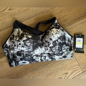 Under Armour Black & White Tie-Dye Sports Bra